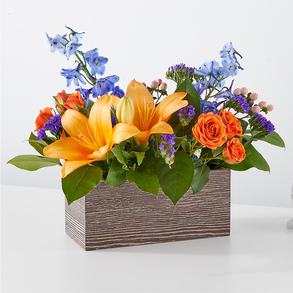 Radiant Citrus Box Bouquet – For Get Me Not Florist, Williamston NC