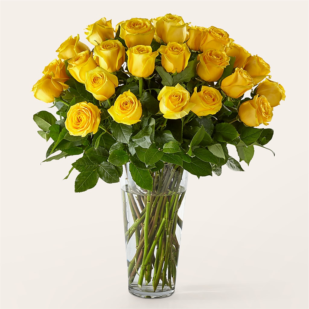 Long Stem Yellow Rose Bouquet – For Get Me Not Florist, Williamston NC
