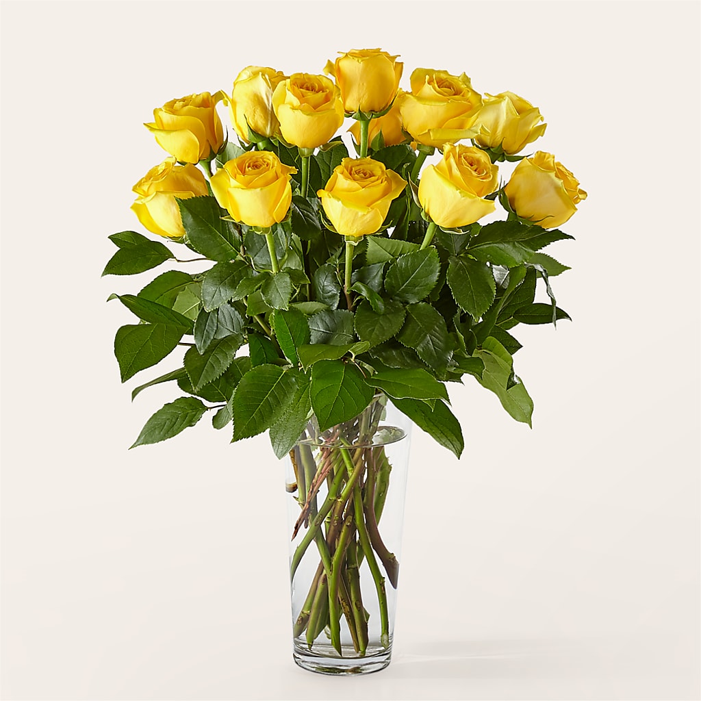 Long Stem Yellow Rose Bouquet – For Get Me Not Florist, Williamston NC