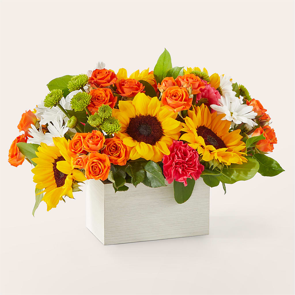 Sun-drenched Blooms Box Bouquet – For Get Me Not Florist, Williamston NC