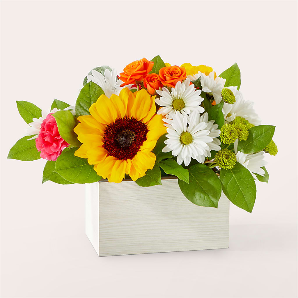 Sun-drenched Blooms Box Bouquet – For Get Me Not Florist, Williamston NC