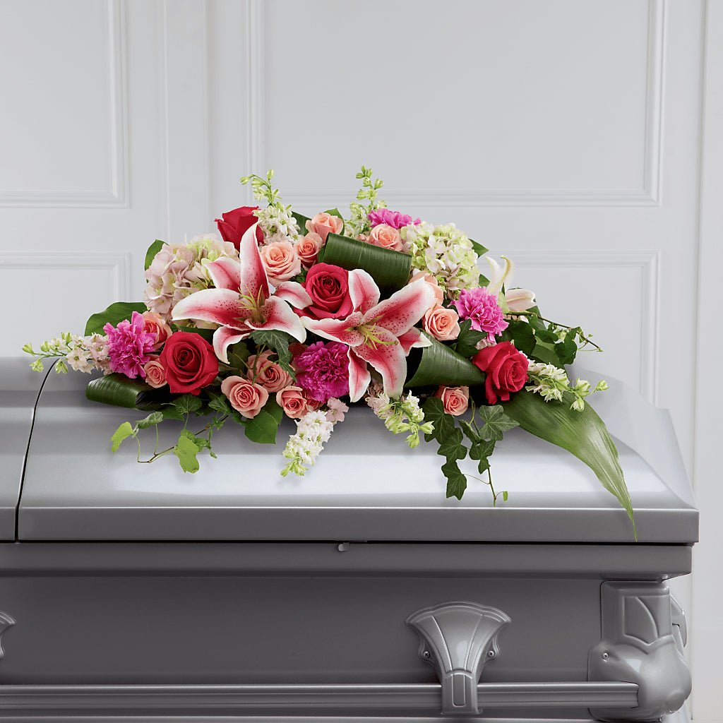 Splendid Grace Casket Spray – For Get Me Not Florist, Williamston NC