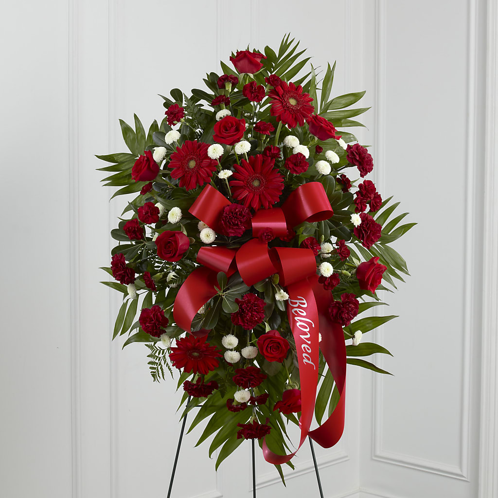 Treasured Memories Standing Spray – For Get Me Not Florist, Williamston NC