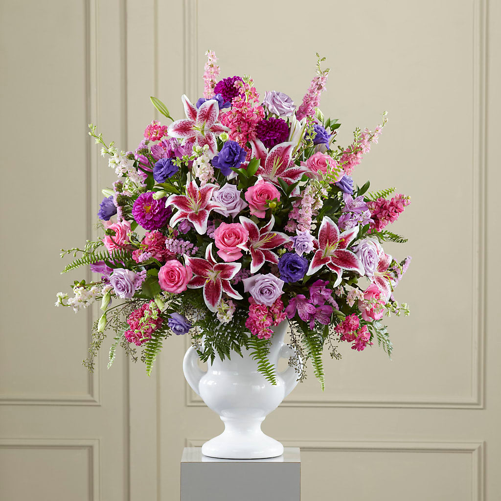 Peaceful Tribute Arrangement – For Get Me Not Florist, Williamston NC