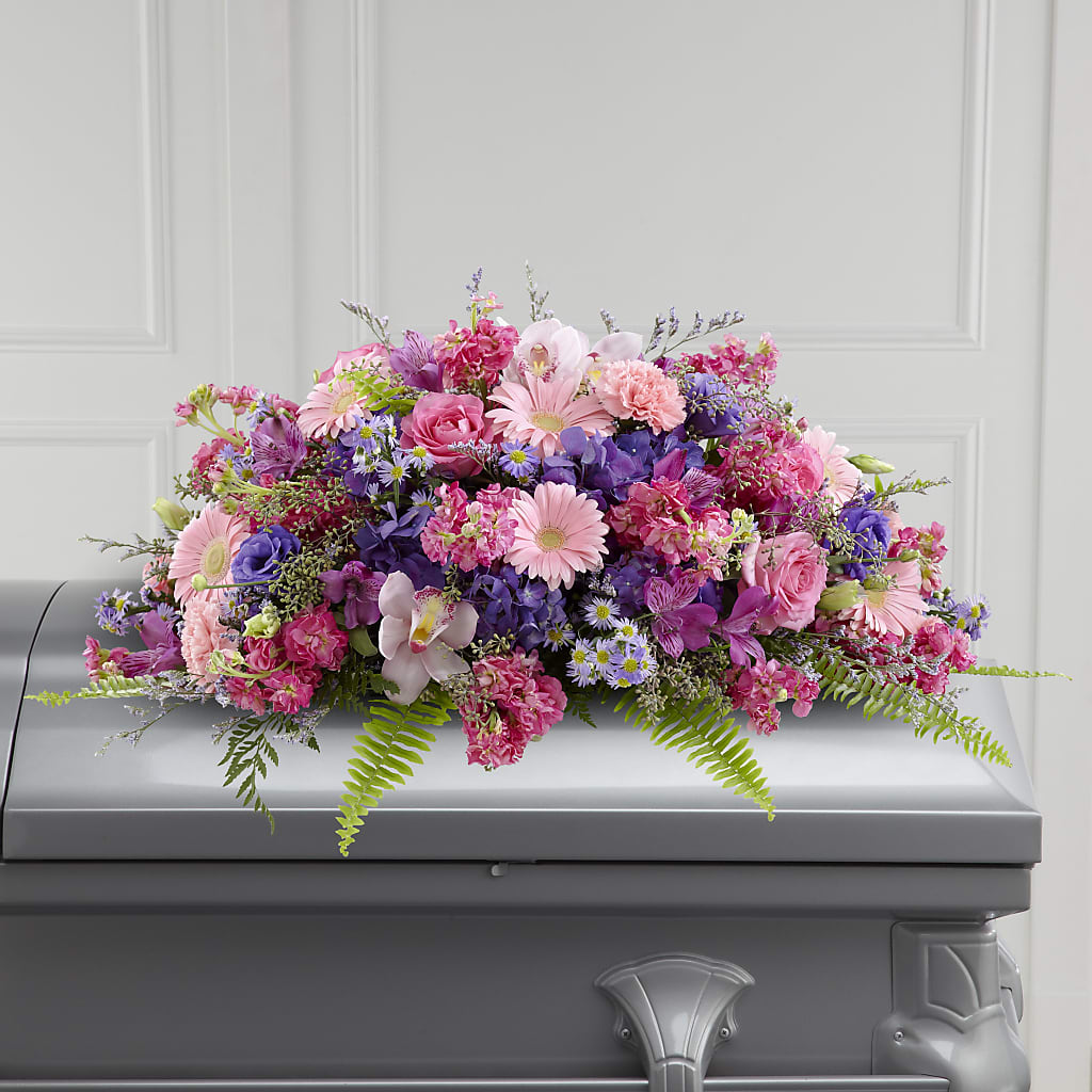 Glorious Garden Casket Spray – For Get Me Not Florist, Williamston NC