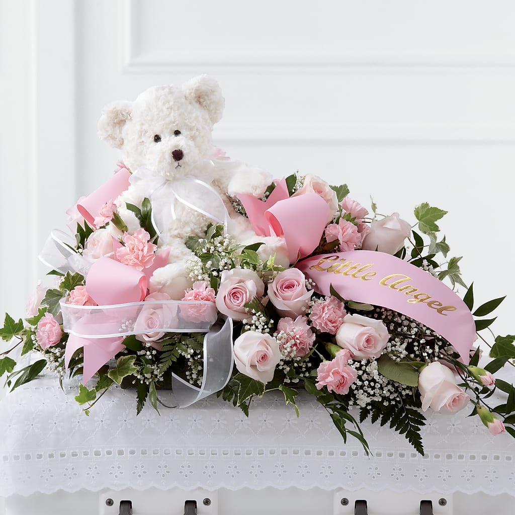 Touch of Sympathy Casket Spray – For Get Me Not Florist, Williamston NC