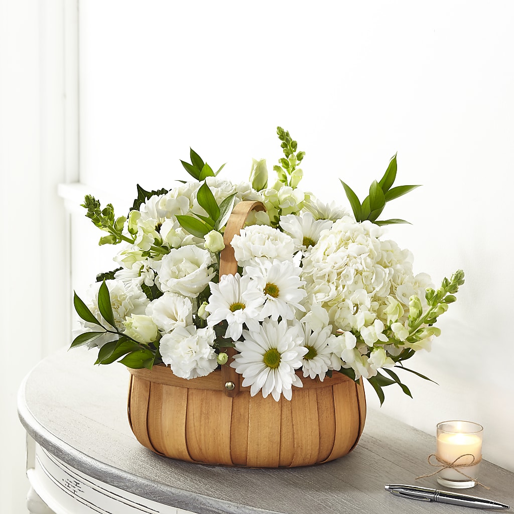 Pure Ivory Basket – For Get Me Not Florist, Williamston NC