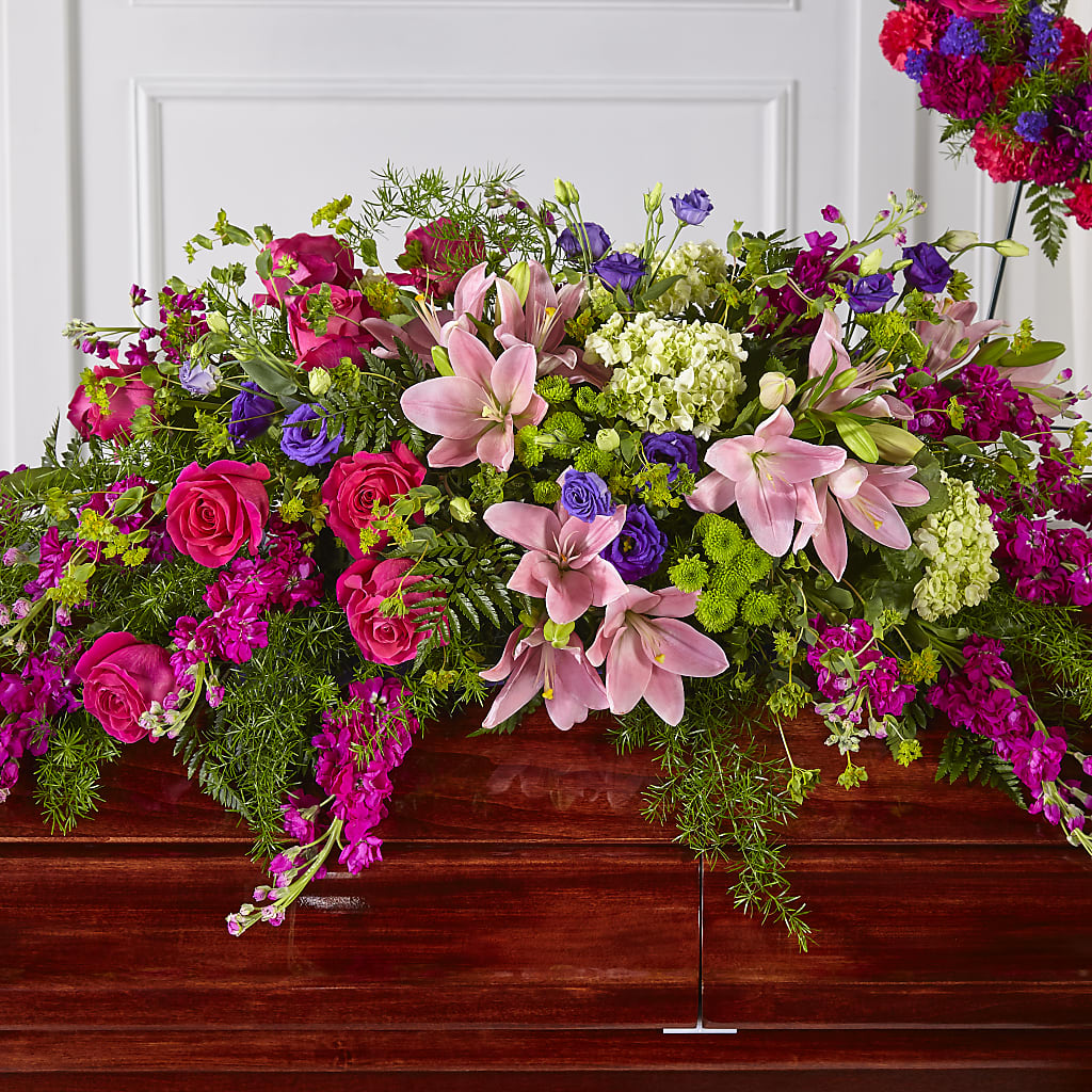 Radiant Tribute Casket Spray – For Get Me Not Florist, Williamston NC