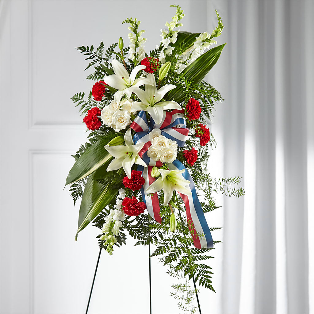 Stars of Life Standing Spray – For Get Me Not Florist, Williamston NC