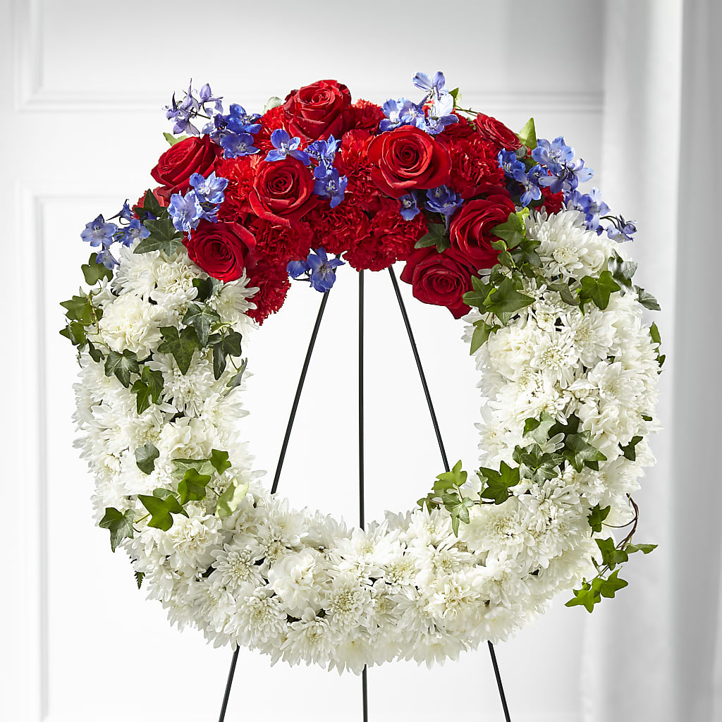 Patriotic Passion Wreath – For Get Me Not Florist, Williamston NC