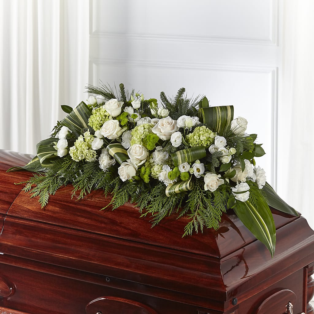 Hopeful Gesture Casket Spray – For Get Me Not Florist, Williamston NC