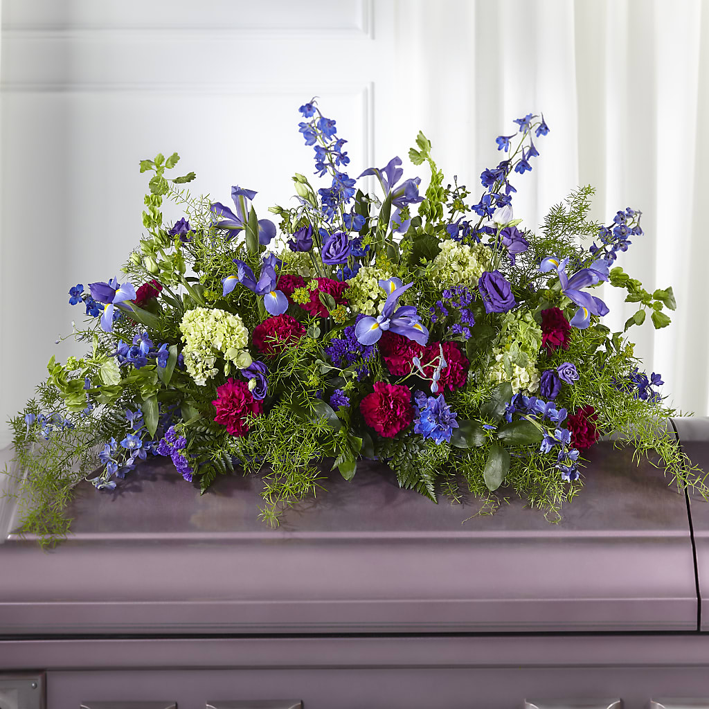 Always Treasured Casket Spray – For Get Me Not Florist, Williamston NC