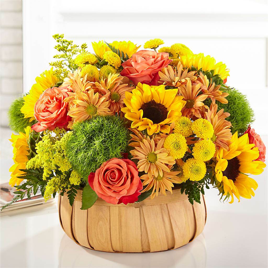 Harvest Sunflower Basket – For Get Me Not Florist, Williamston NC