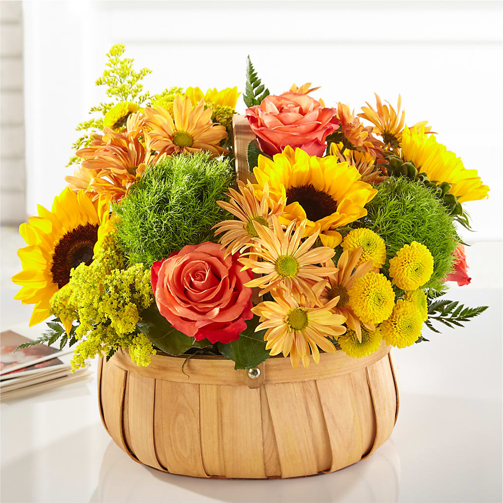 Harvest Sunflower Basket – For Get Me Not Florist, Williamston NC