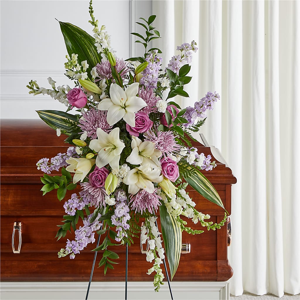 Grateful Hearts Standing Spray – For Get Me Not Florist, Williamston NC