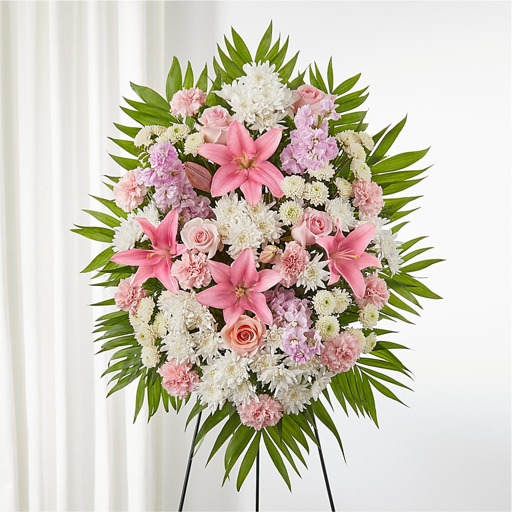Offering Solace Standing Spray – For Get Me Not Florist, Williamston NC