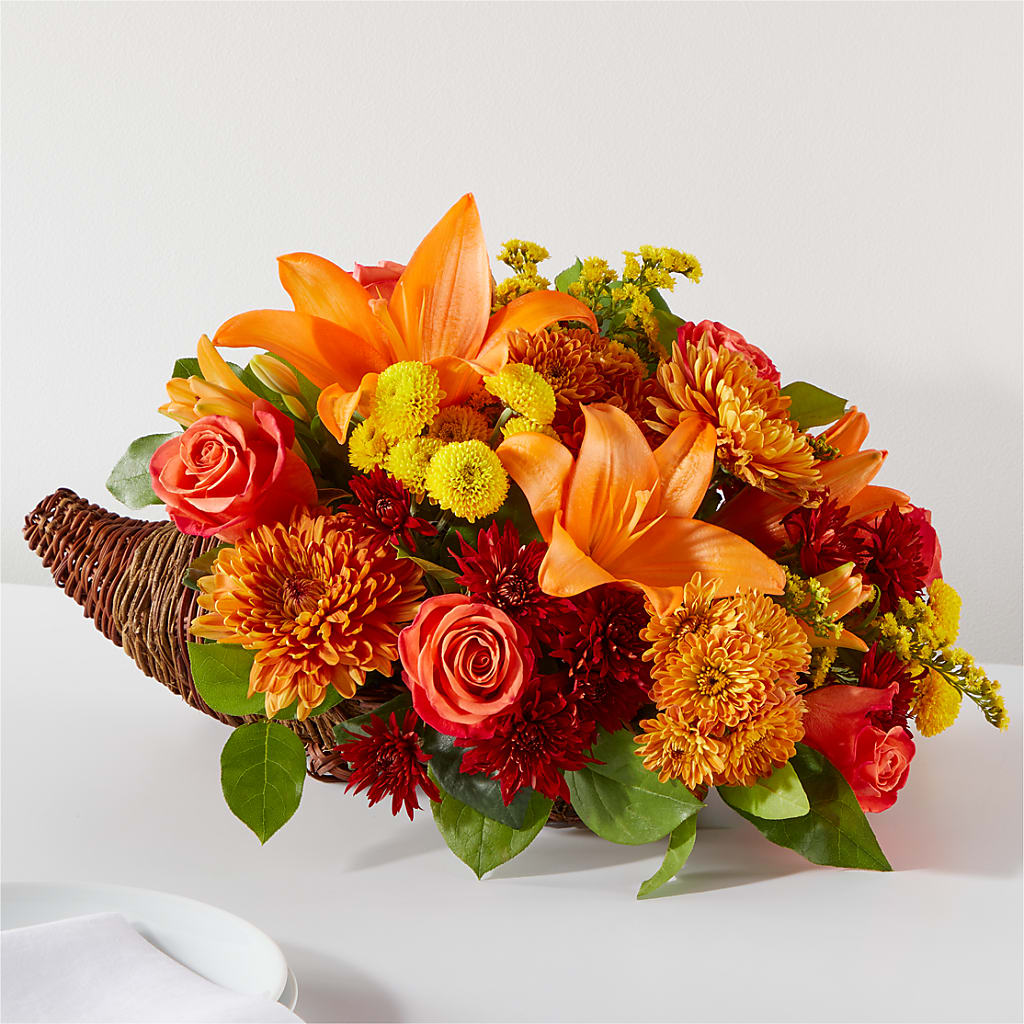Bouquet of Blessings Cornucopia – For Get Me Not Florist, Williamston NC