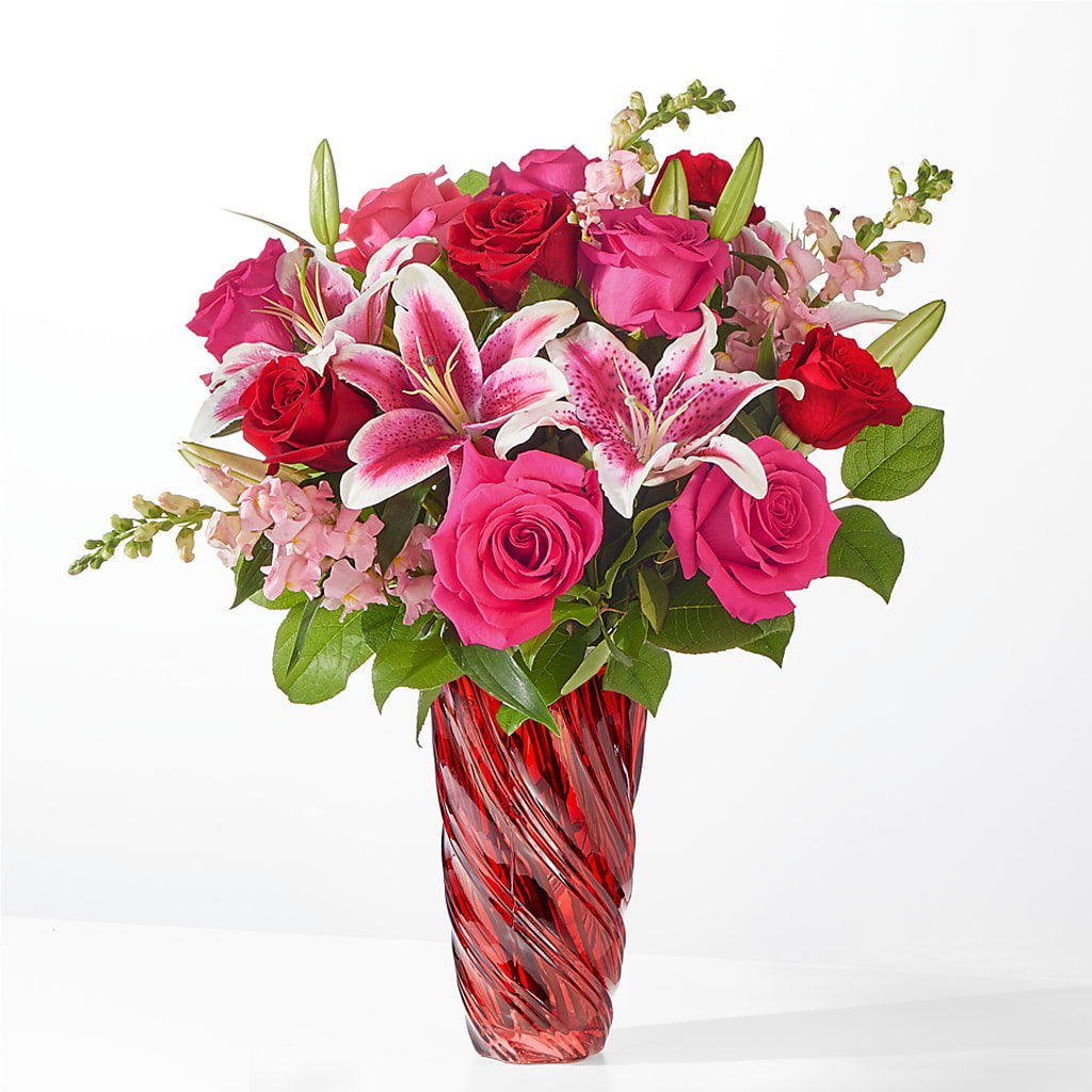 Always You Bouquet with Luxe Swirl Vase – For Get Me Not Florist, Williamston NC