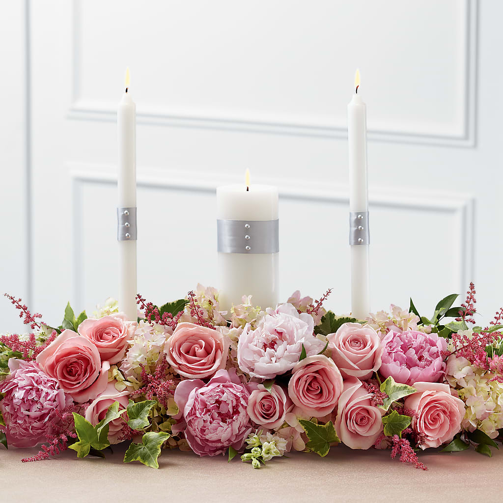 Worldwide Romance Unity Candle Arrangement – For Get Me Not Florist, Williamston NC