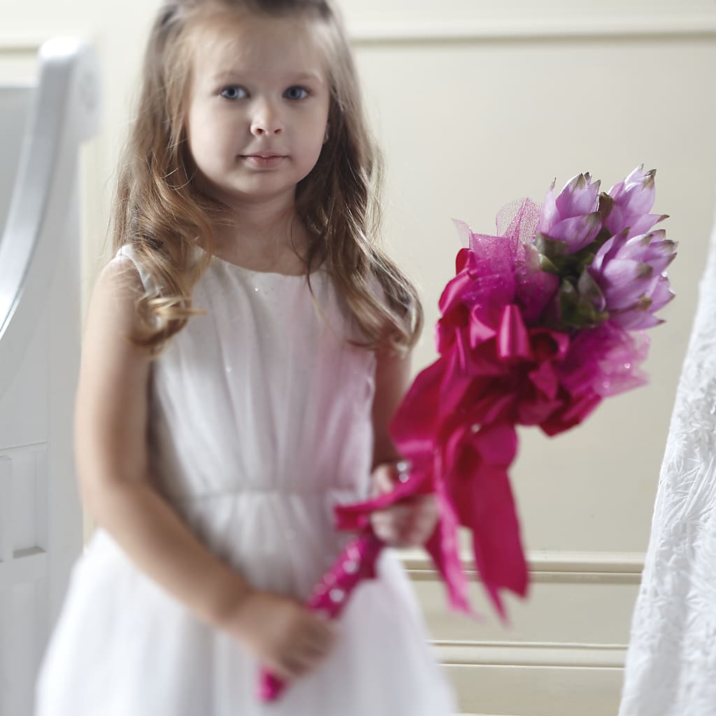 Sparkle Pink Flower Girl Bouquet – For Get Me Not Florist, Williamston NC