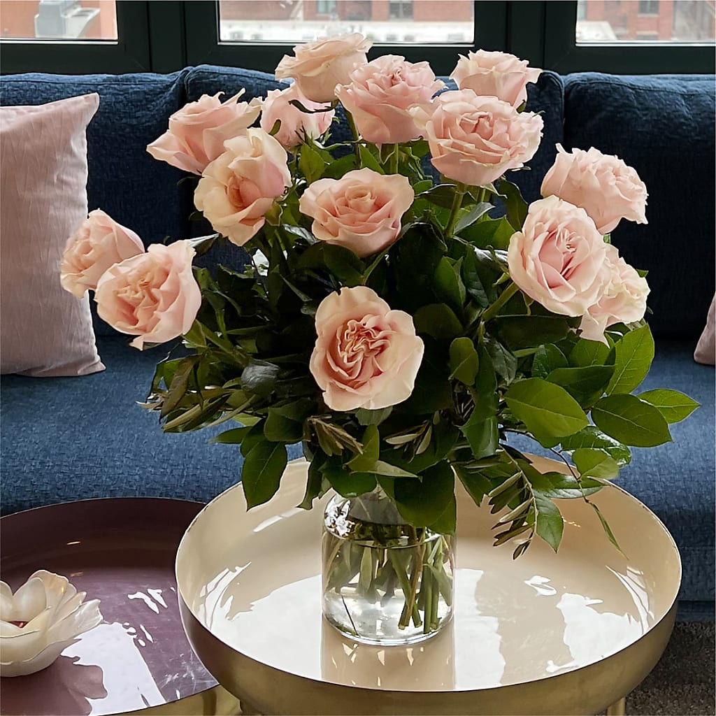 Long Stem Pink Rose Bouquet –  For Get Me Not Florist, Williamston NC