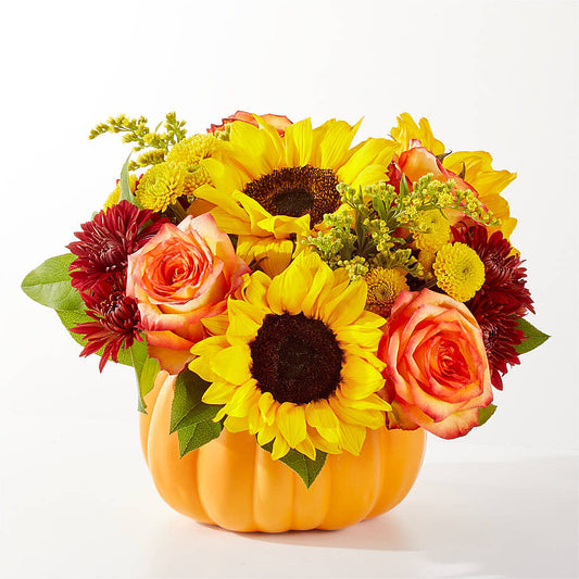 Golden Gourd Pumpkin Bouquet –  For Get Me Not Florist, Williamston NC