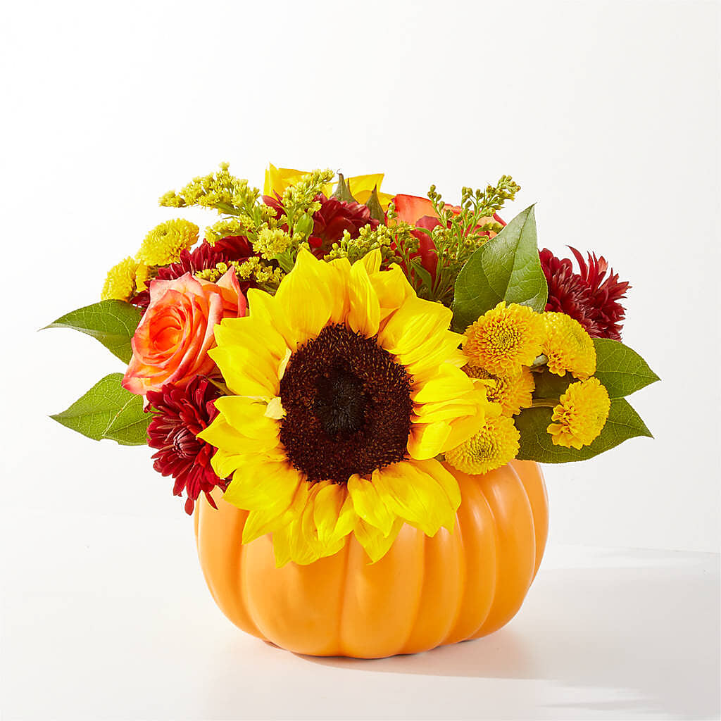 Golden Gourd Pumpkin Bouquet –  For Get Me Not Florist, Williamston NC