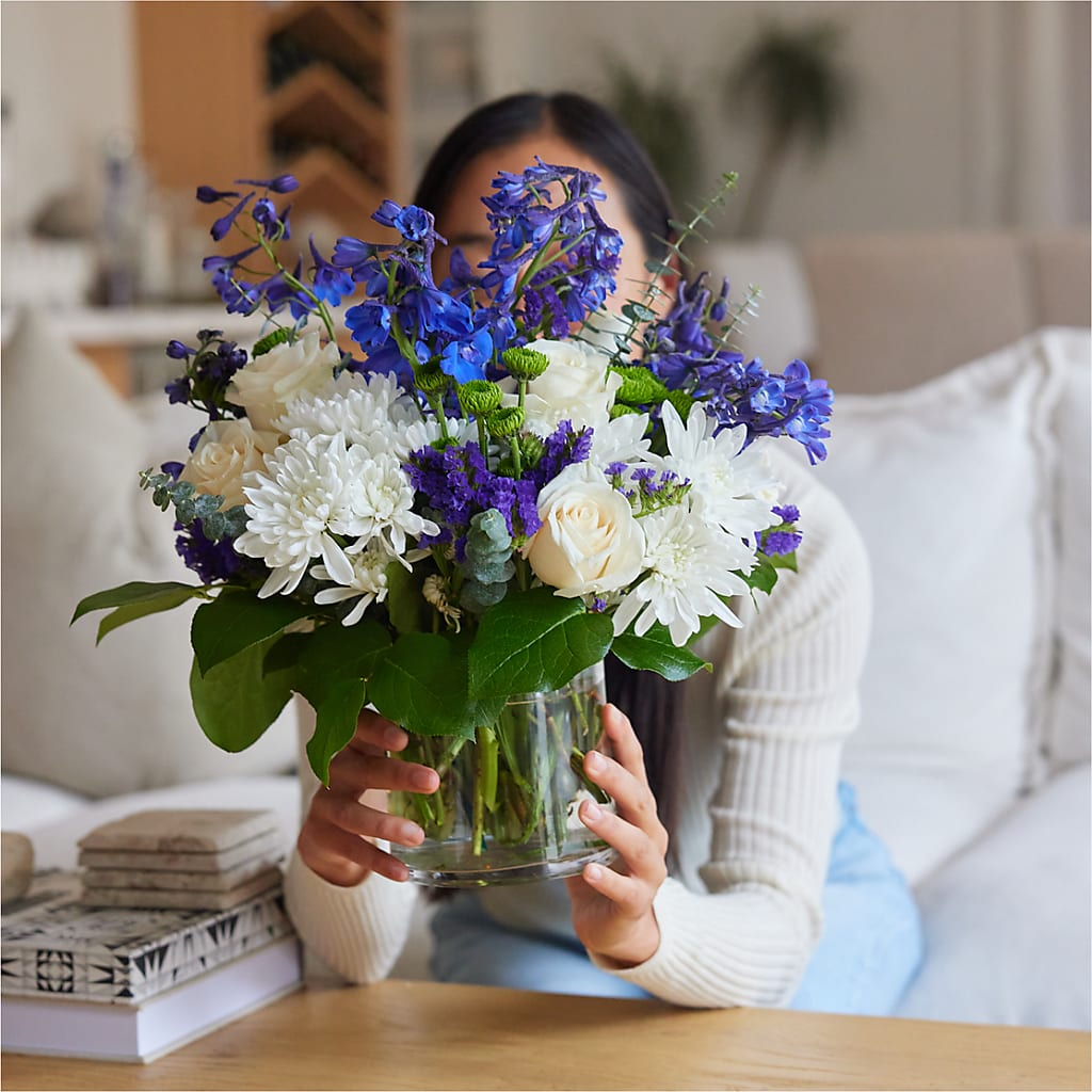Cerulean Waves Bouquet –  For Get Me Not Florist, Williamston NC
