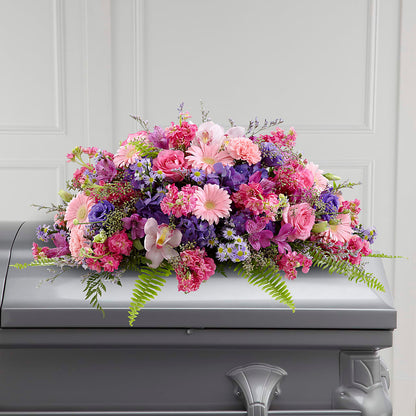 Glorious Garden Casket Spray –  For Get Me Not Florist, Williamston NC