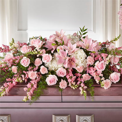 Life & Remembrance Casket Spray –  For Get Me Not Florist, Williamston NC