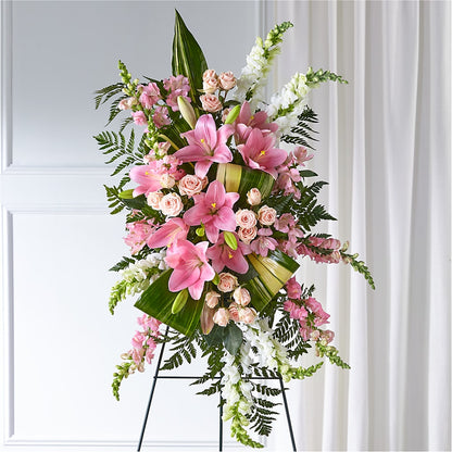 Elegant Embrace Standing Spray –  For Get Me Not Florist, Williamston NC