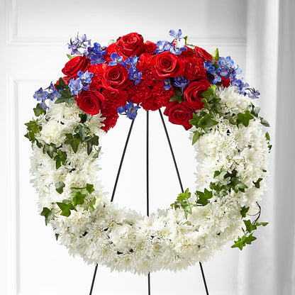 Patriotic Passion Wreath –  For Get Me Not Florist, Williamston NC