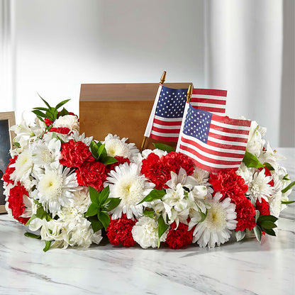 Spirit of Patriotism Cremation Adornment –  For Get Me Not Florist, Williamston NC