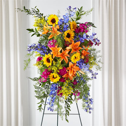Sunlit Memories Standing Spray (Standard) –  For Get Me Not Florist, Williamston NC
