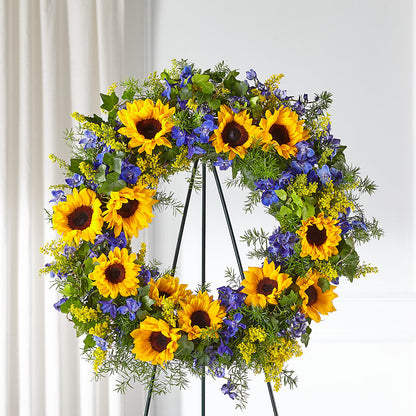 Bright Rays Wreath –  For Get Me Not Florist, Williamston NC