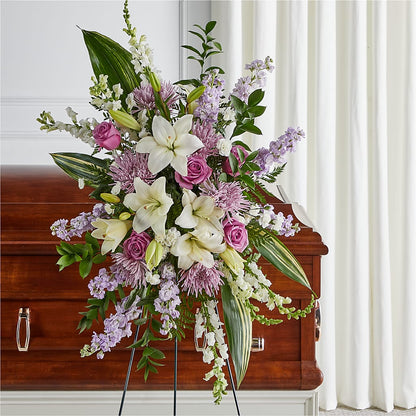 Grateful Hearts Standing Spray –  For Get Me Not Florist, Williamston NC