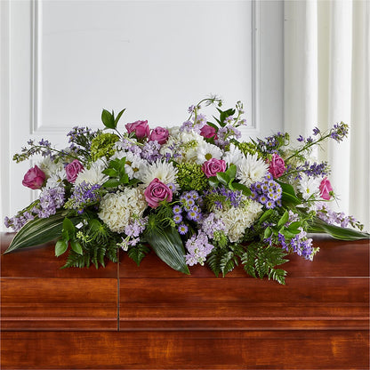 Meadows of Serenity Casket Spray –  For Get Me Not Florist, Williamston NC