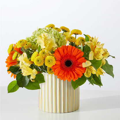 Autumn Sunshine Bouquet with Ivory Vase –  For Get Me Not Florist, Williamston NC
