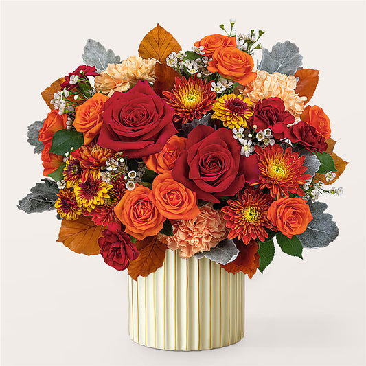 Merlot Bouquet with Ivory Vase –  For Get Me Not Florist, Williamston NC