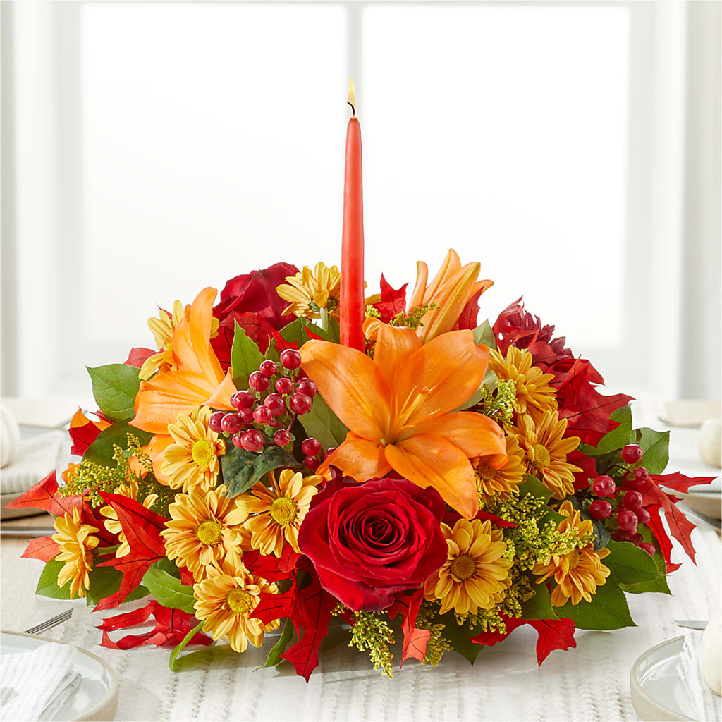 Autumn's Embrace Centerpiece –  For Get Me Not Florist, Williamston NC