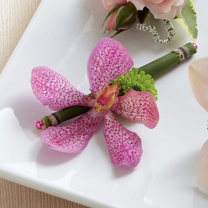 Pink Mokara Boutonniere –  For Get Me Not Florist, Williamston NC