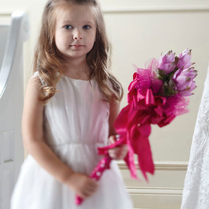 Sparkle Pink Flower Girl Bouquet –  For Get Me Not Florist, Williamston NC