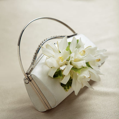 White Purse Decor –  For Get Me Not Florist, Williamston NC