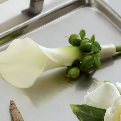 White Calla Boutonniere –  For Get Me Not Florist, Williamston NC